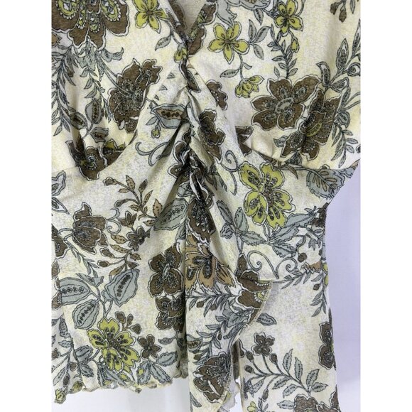 Vintage Y2K Wet Seal Floral Flounce Baby Doll Top Shirt Forest Gobling Fairy - Picture 3 of 8